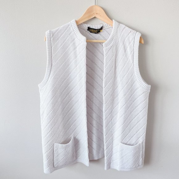 Sweaters Vintage Knit Sweater Vest Very Light Grey Poshmark